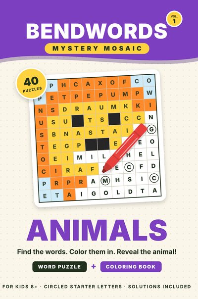 Bendwords Mystery Mosaic: Animals cover